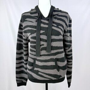 Zebra Stripe Hooded Sweater by Vox Lux, Small